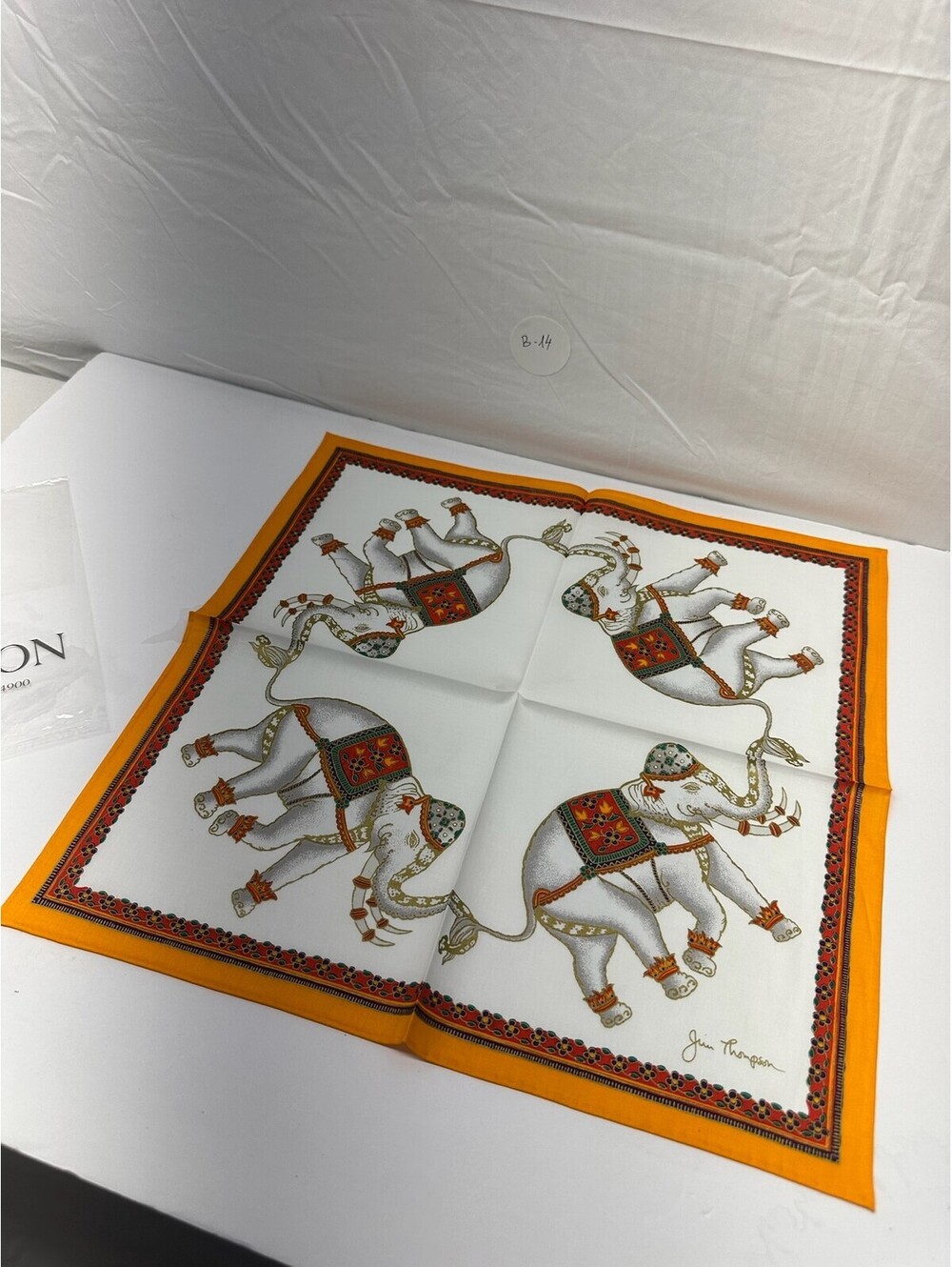 New Jim Thompson‎ Elephant Print Voile Napkin Storage Location Number: B-14